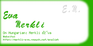 eva merkli business card